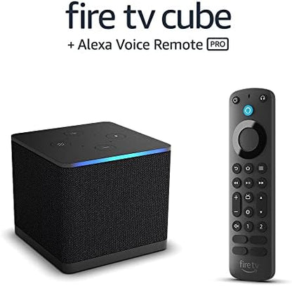 Amazon Fire TV Cube, with AI-powered Fire TV Search, Hands-free streaming device, find shows faster with Alexa+, Wi-Fi 6E, 4K Ultra HD